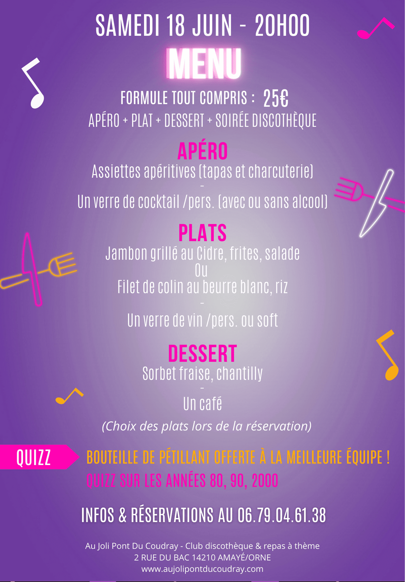 06-18-22 Menu folie années 80 06-18-22 Menu folie années 80