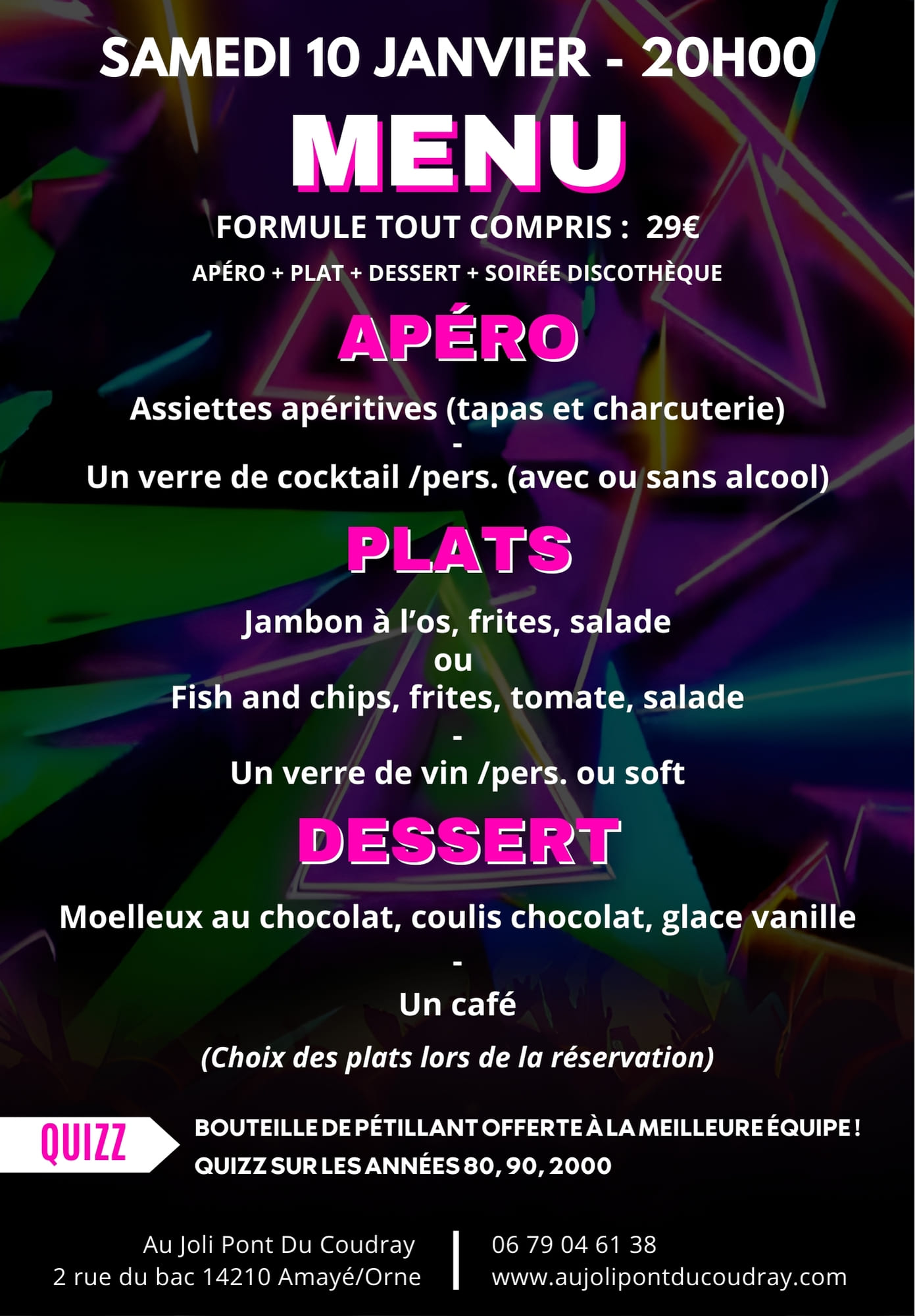 26-01-10 Menu Disco night