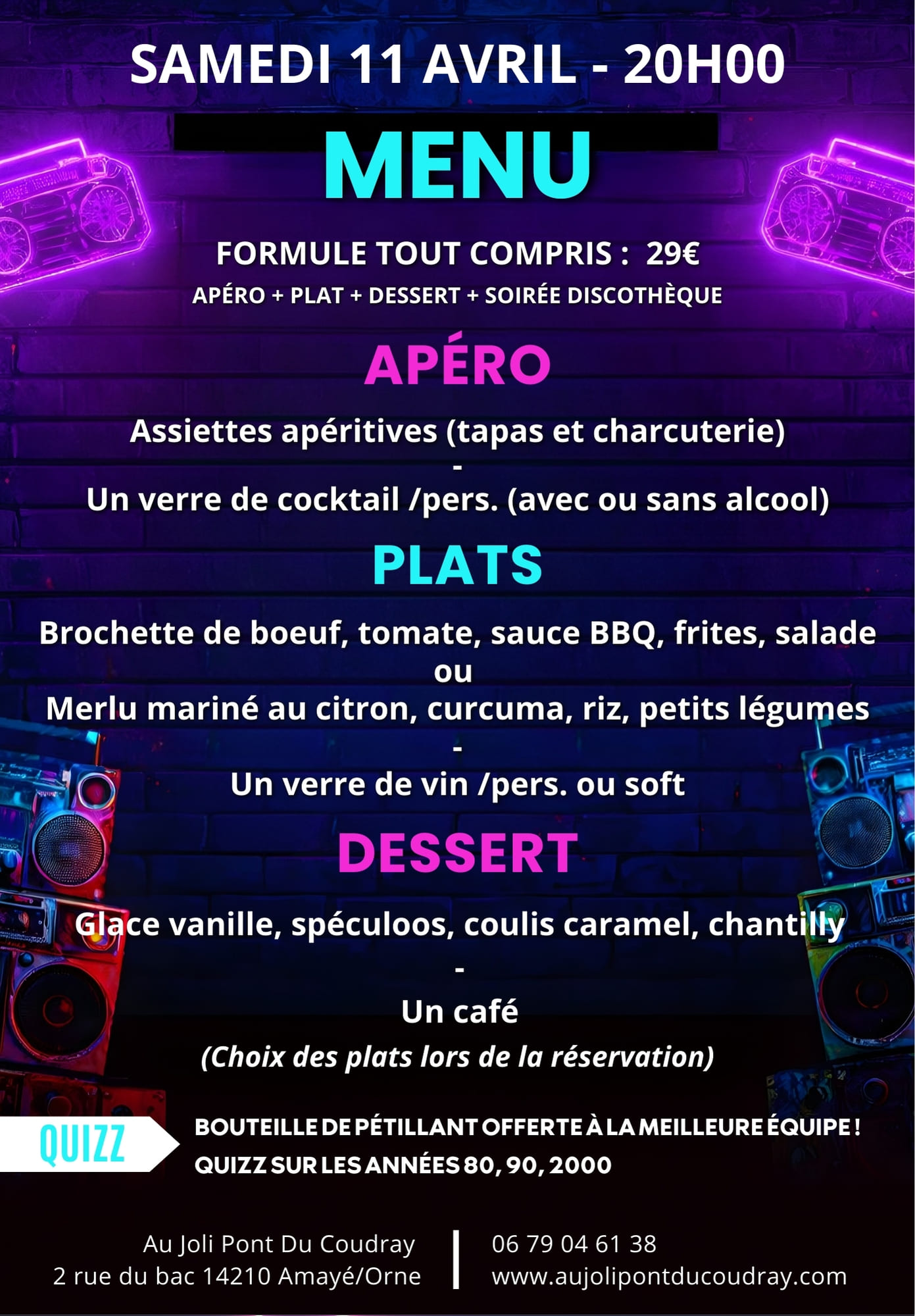 26-04-11 Old School Party menu