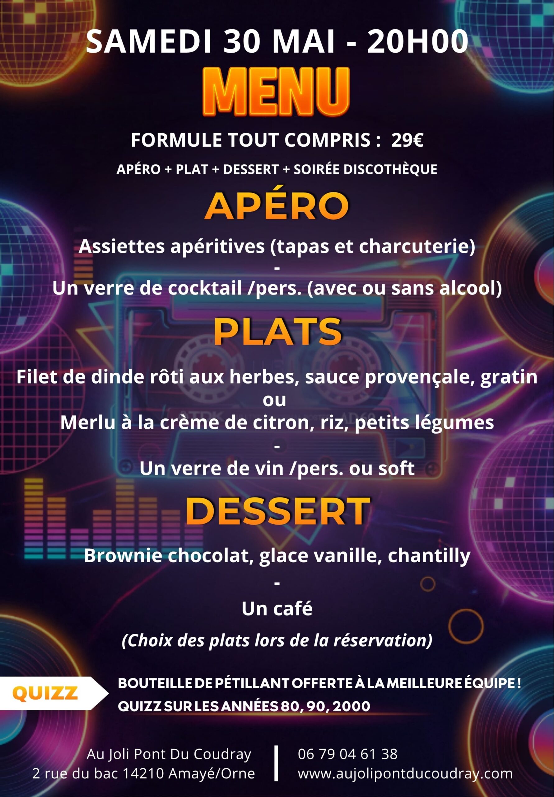 26-05-30 Retro night party Menu