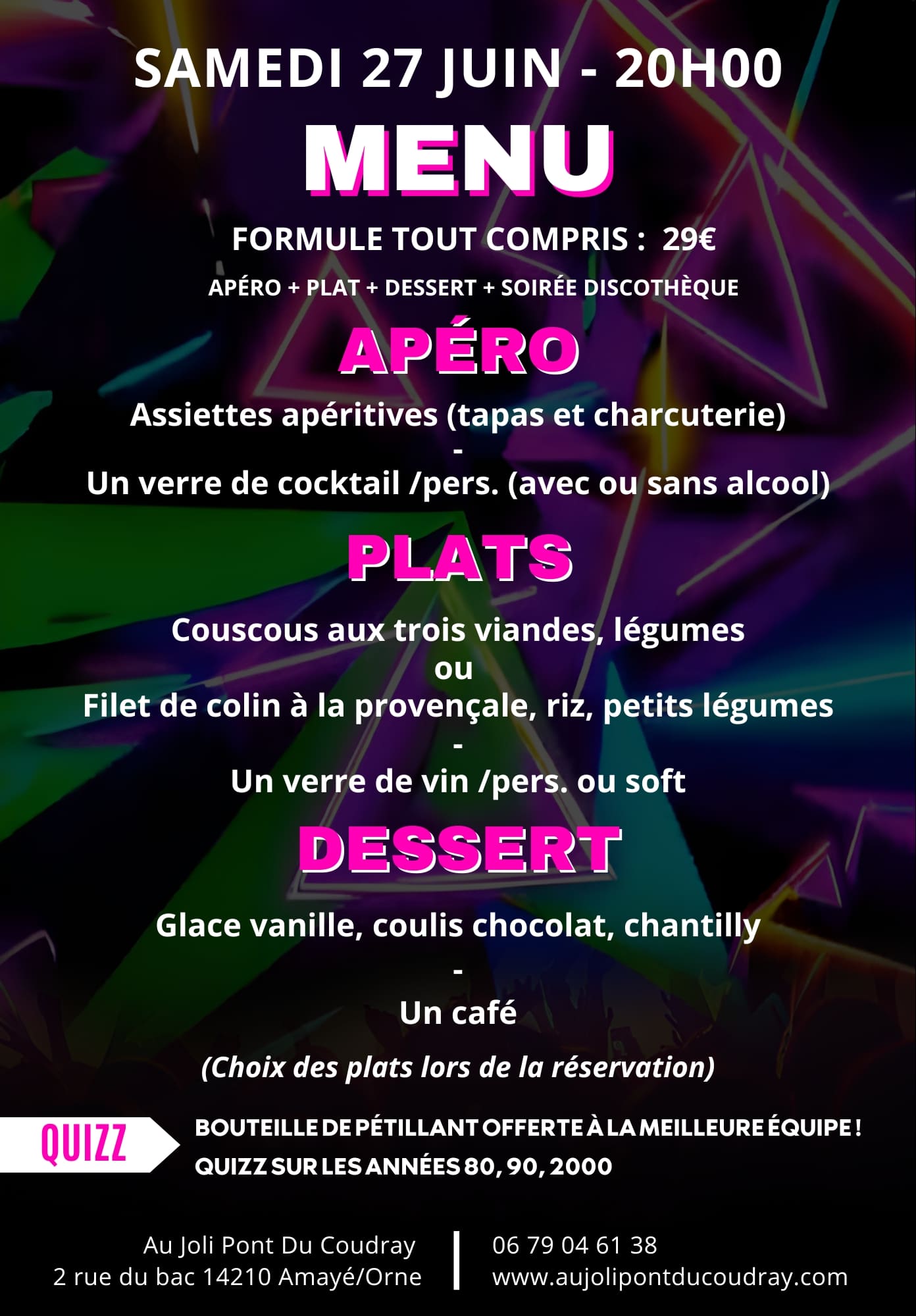 26-06-27 Disco Night Party Menu