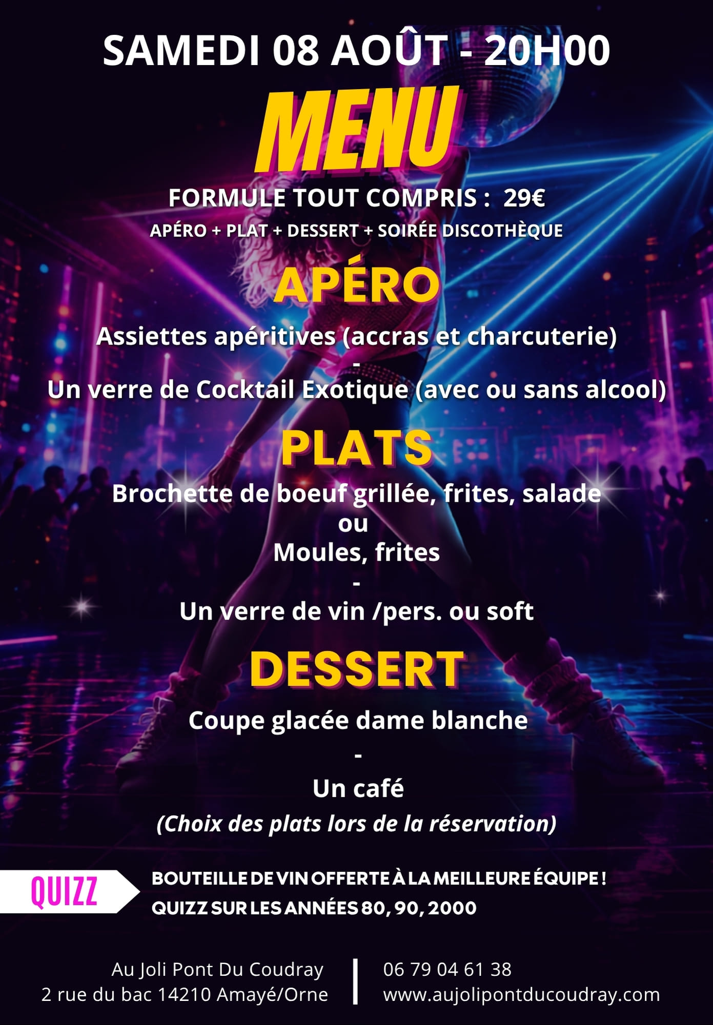 26-08-08 Flashdance 80 Party Menu
