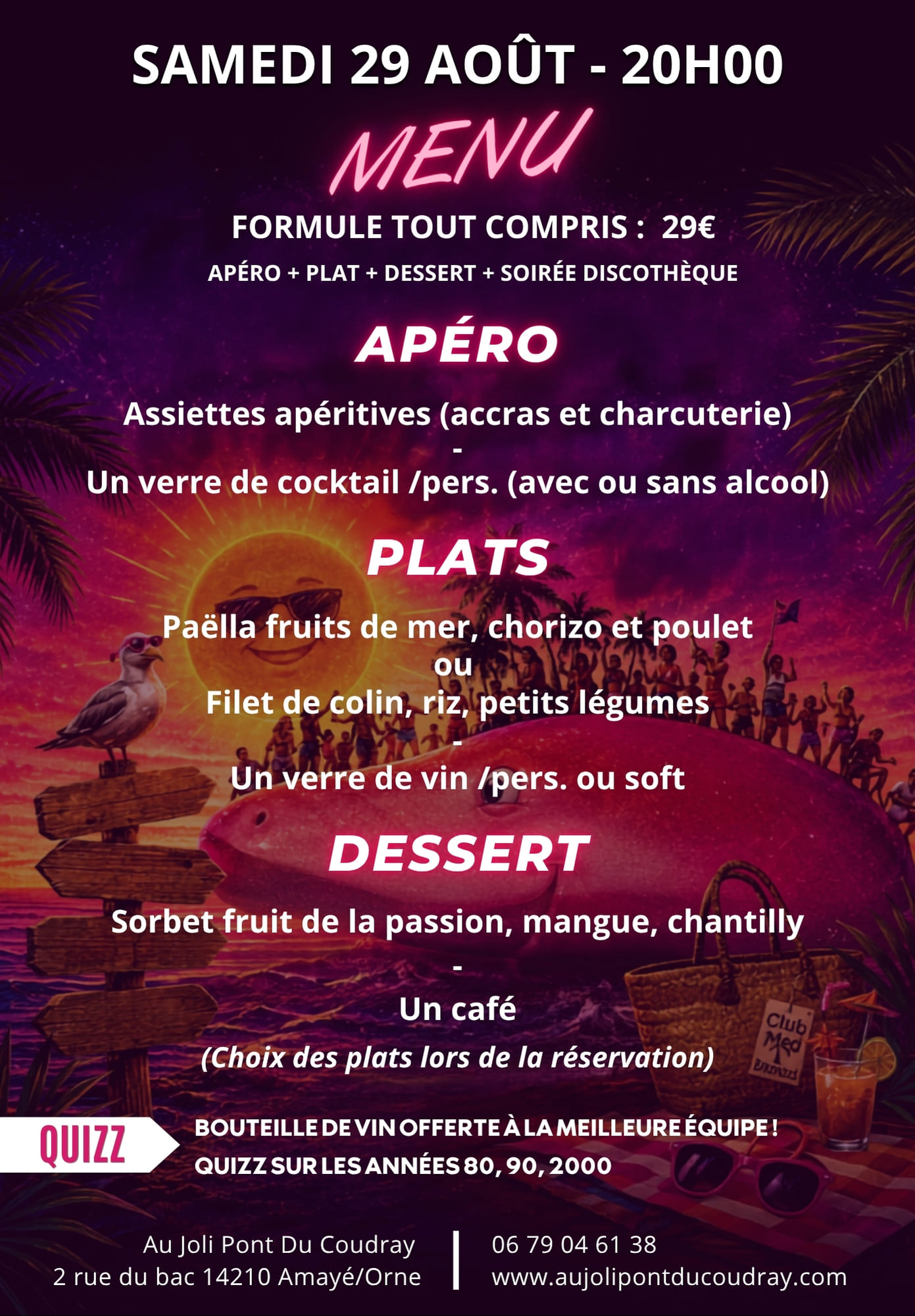 26-08-29 Bronzés party Menu