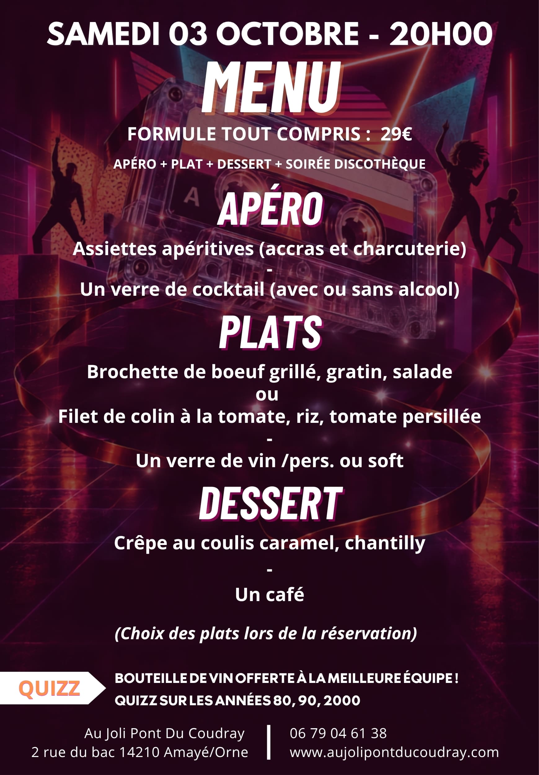 26-10-03 Génération 80 Menu