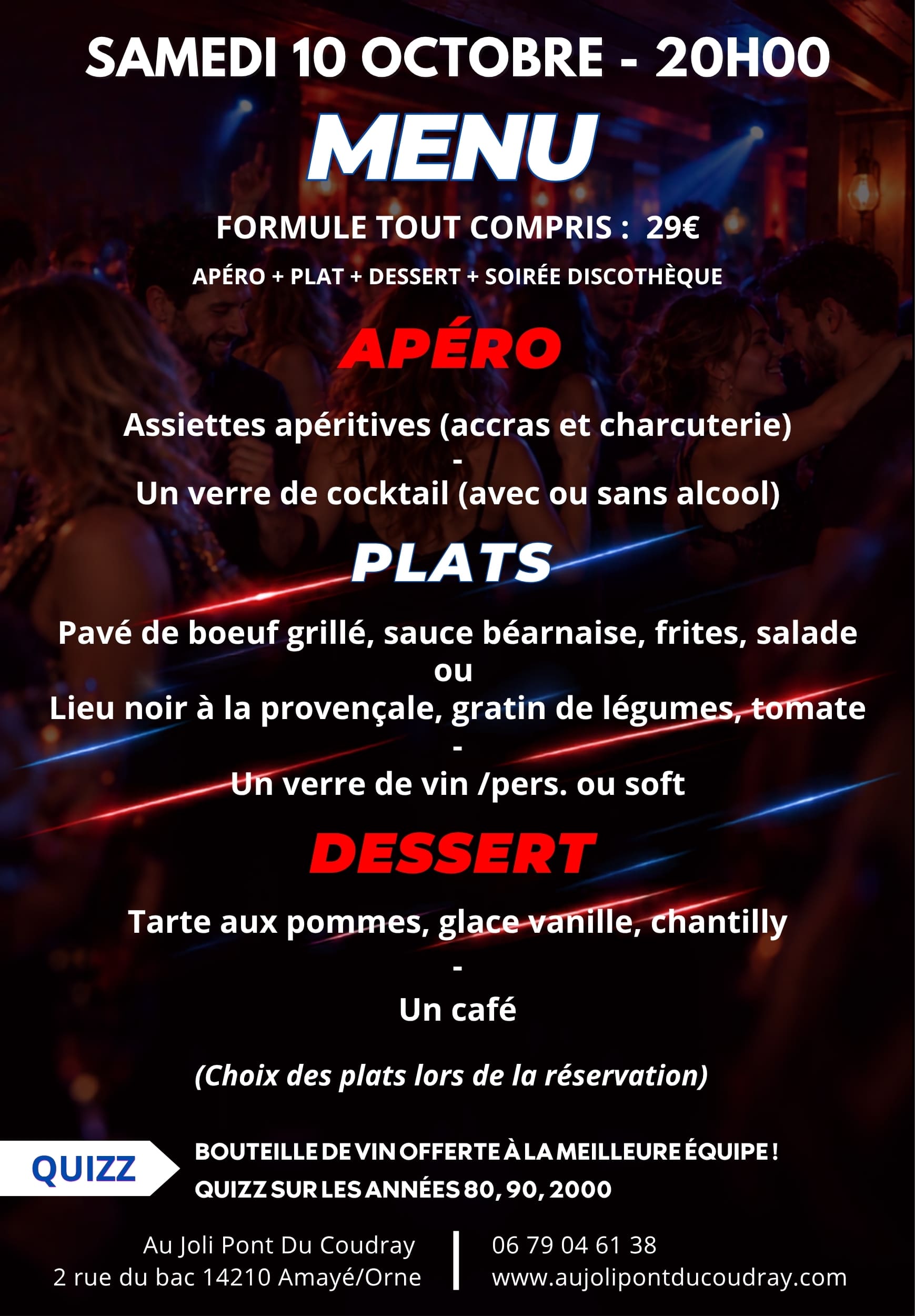 26-10-10 Club Party Menu